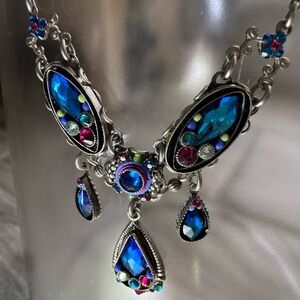 Vibrant Blue Firefly Necklace